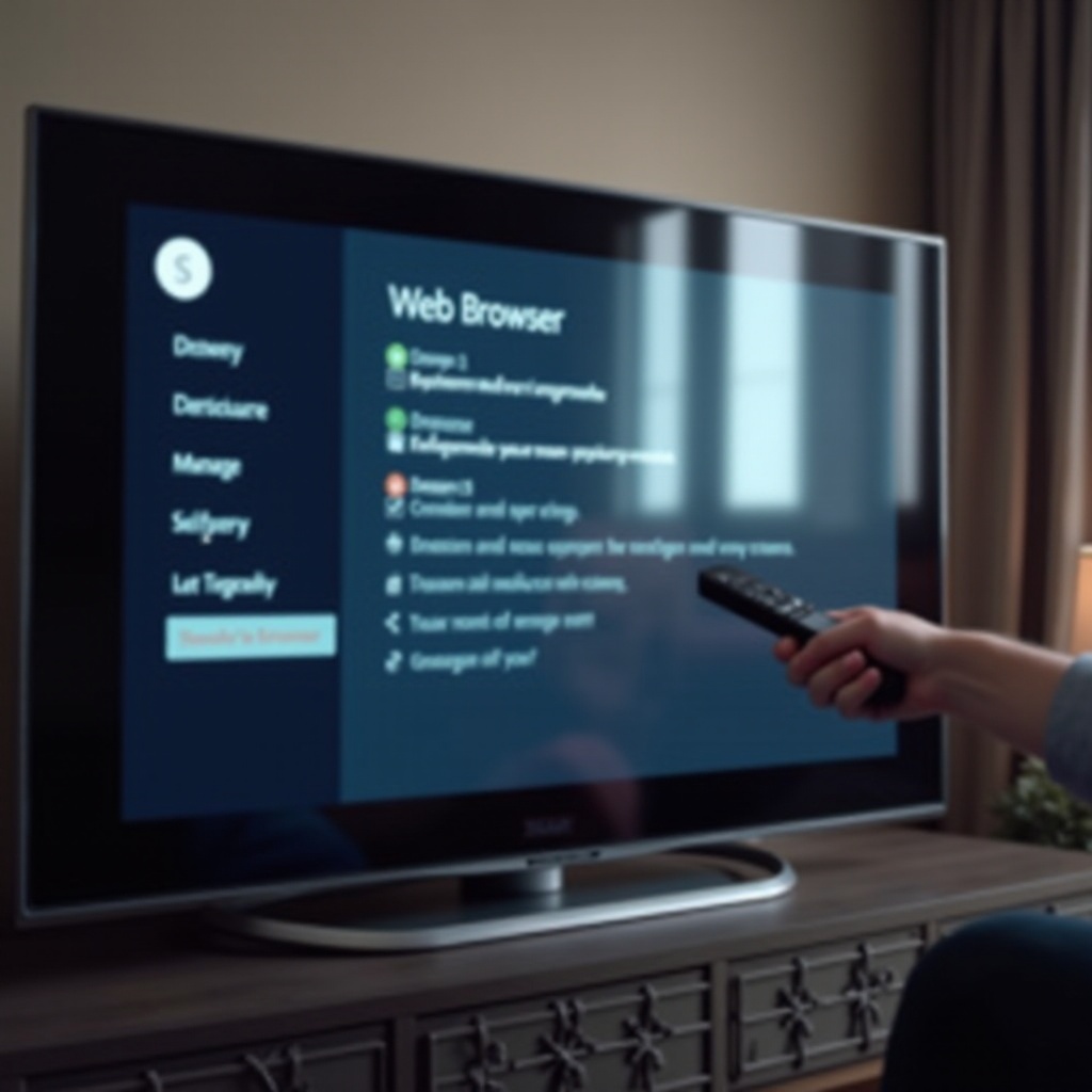 không có trình duyệt web trên samsung smart tv